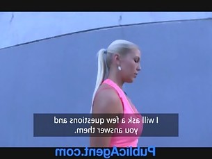 PublicAgent Russian blonde gets fucked in the bushes