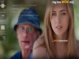 Sexy blonde teen satisfy her rich grandpa lover