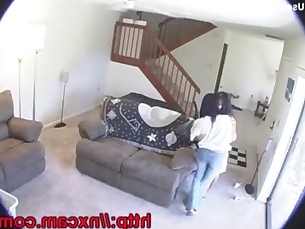 Maid and Wife Captured Having Lesbian Sex on Hidden Cam
